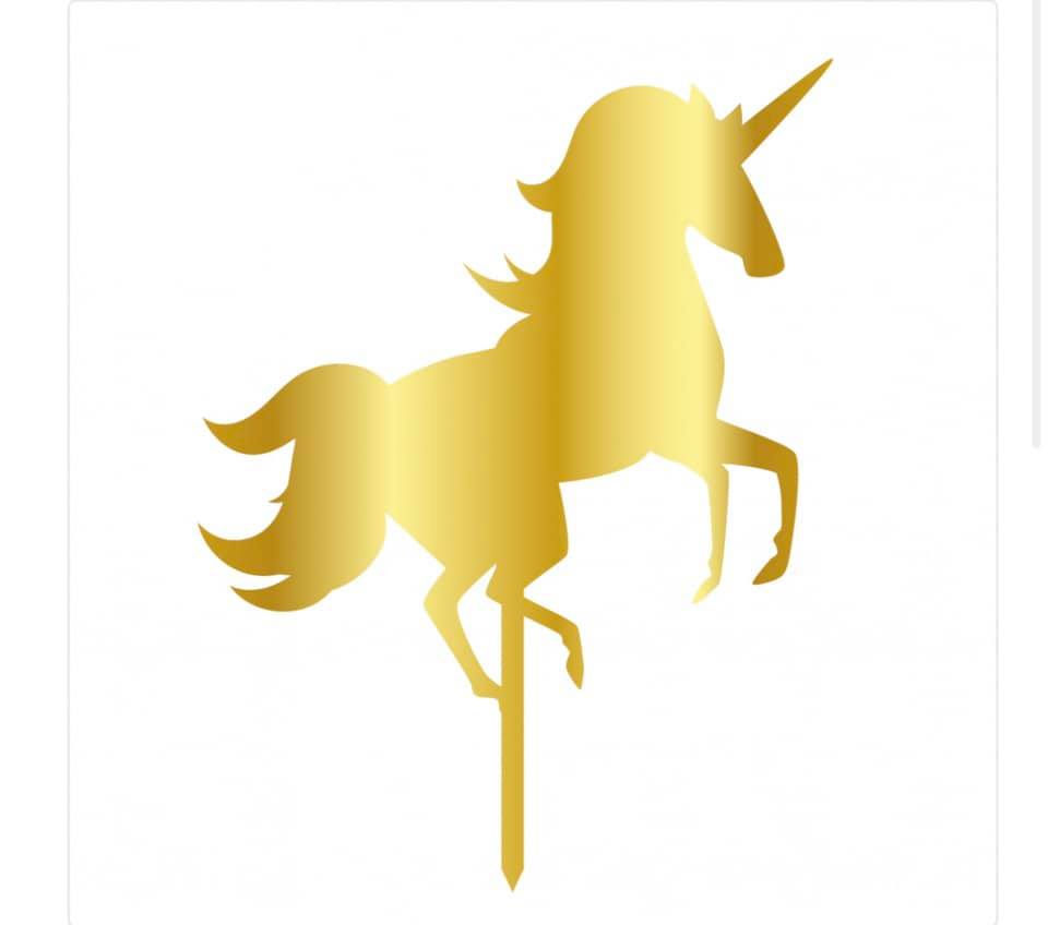 Cake topper — licorne dorée