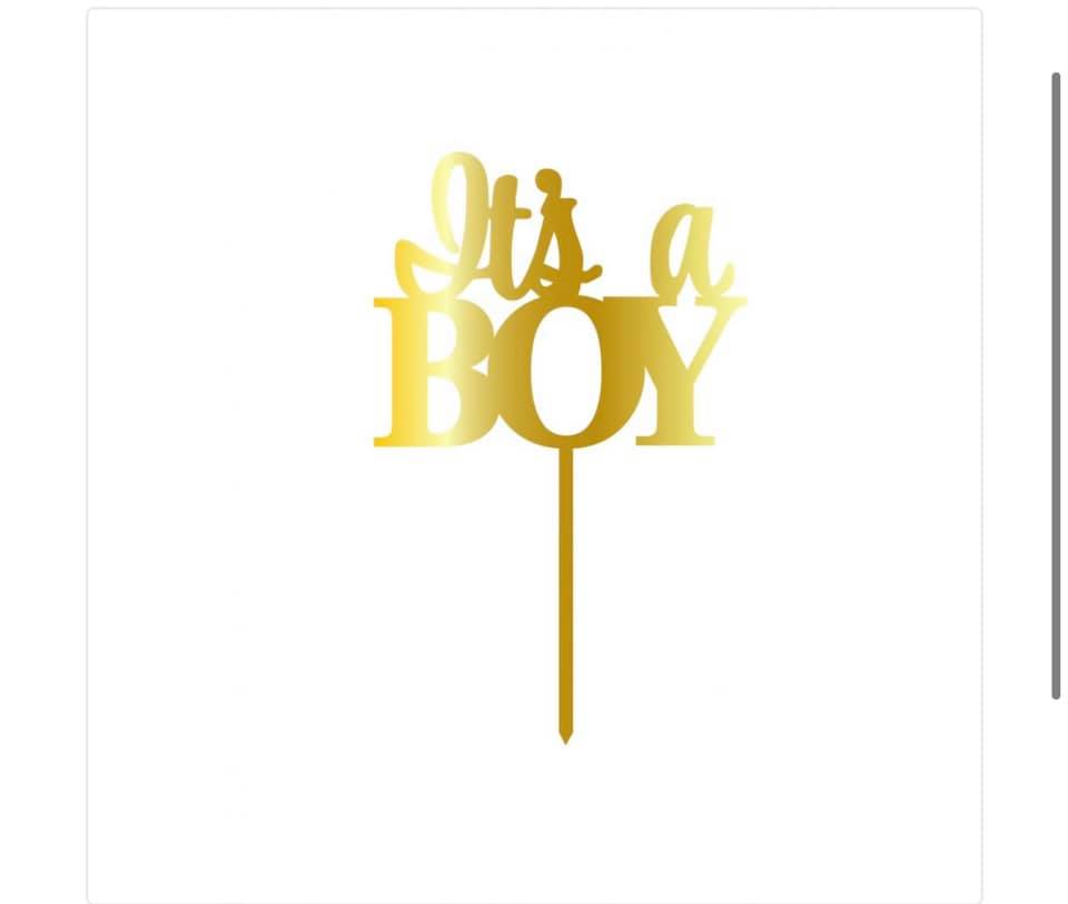 Cake topper — It's a boy doré
