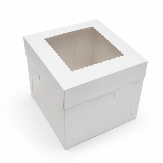 Boîte à gâteaux blanche à fenêtre