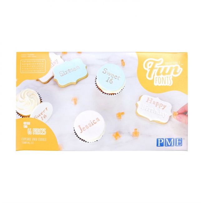 Moule en silicone PME Fun Fonts — cookies et cupcakes