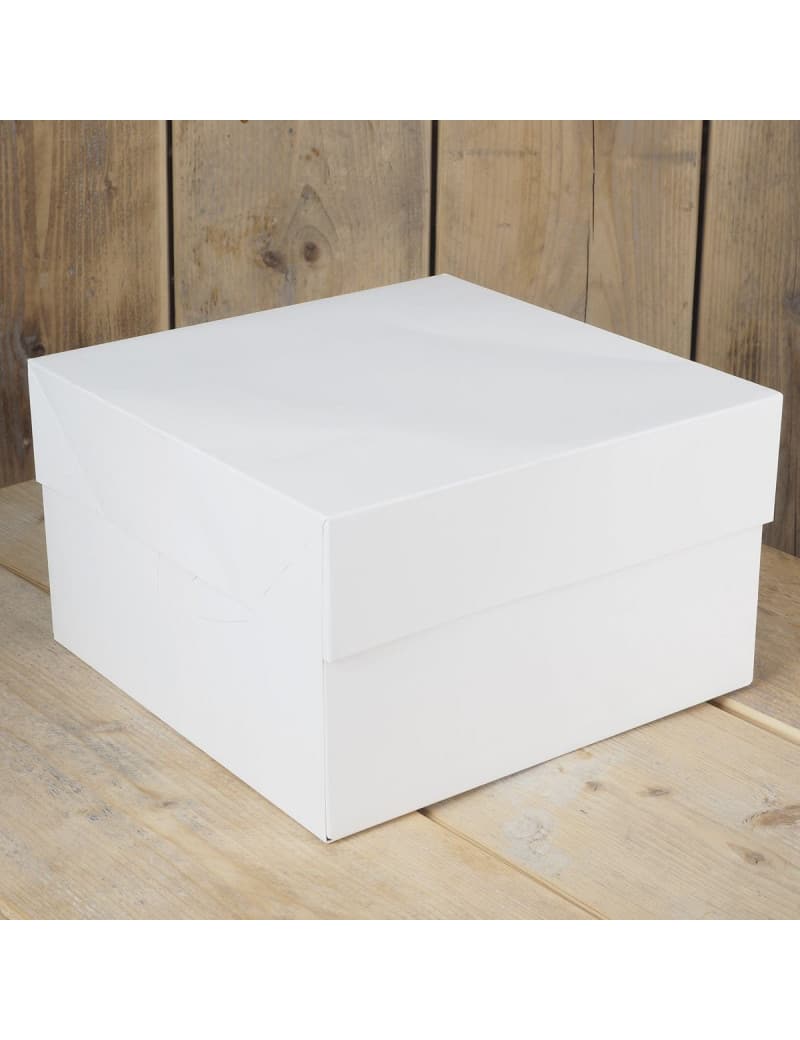 Boîte pâtissière carrée blanche