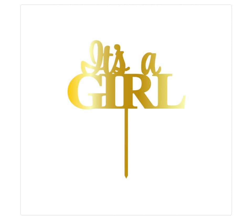 Cake topper — It's a girl doré