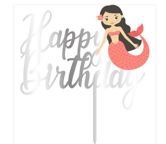 Cake topper — Happy birthday sirène