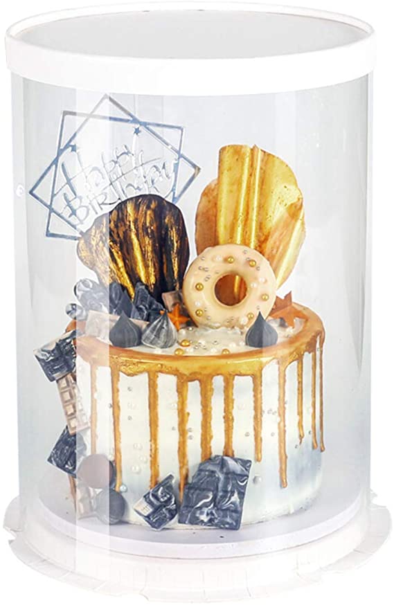 Boîte pâtissière ronde transparente — lot de 2