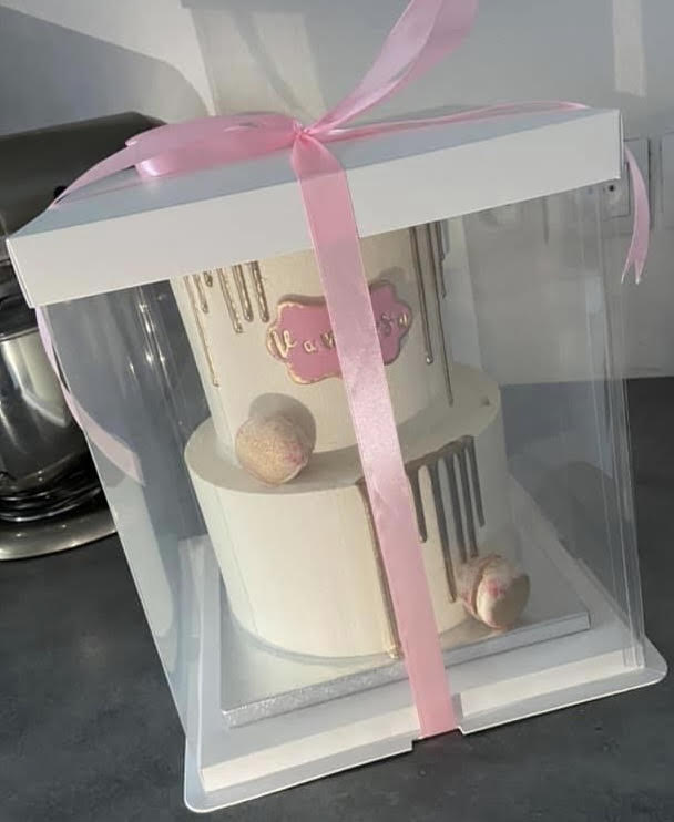 Boîte à gâteaux blanche transparente — lot de 5