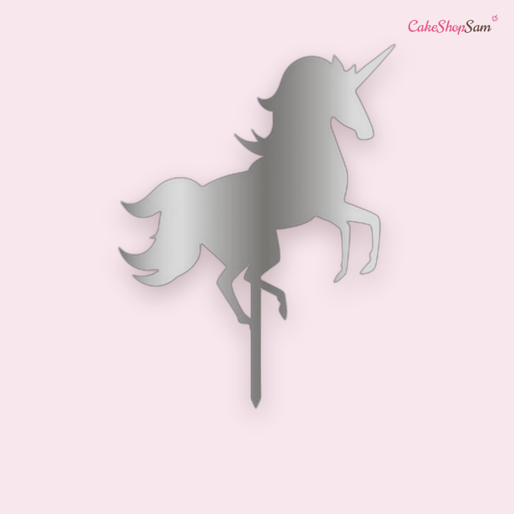 Cake topper- Licorne argenté — CakeShopSam