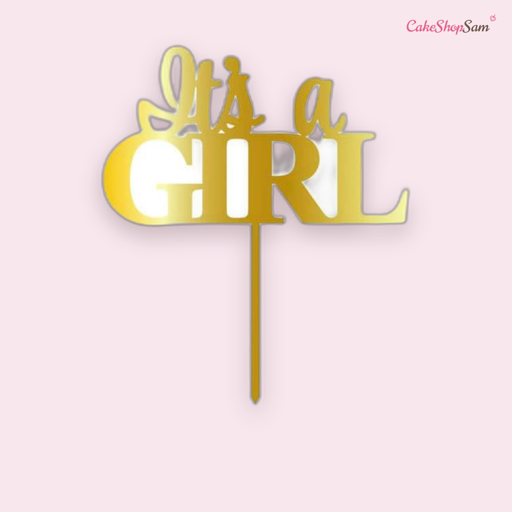 Cake topper - It's à girl doré — CakeShopSam