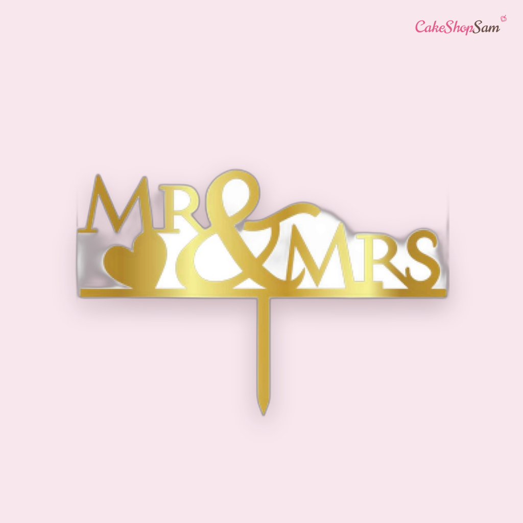 Cake topper Mr&Mrs doré — CakeShopSam