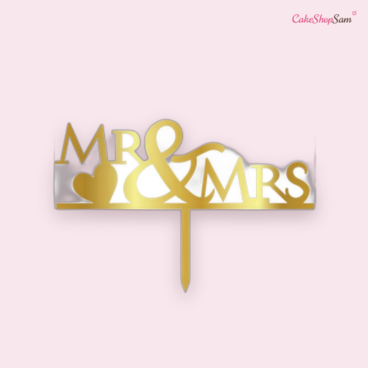 Cake topper Mr&Mrs doré — CakeShopSam