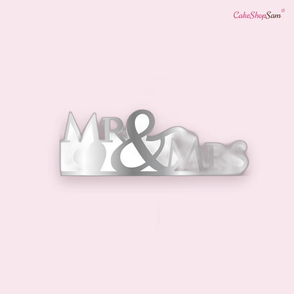 Cake topper Mr&Mrs argenté — CakeShopSam