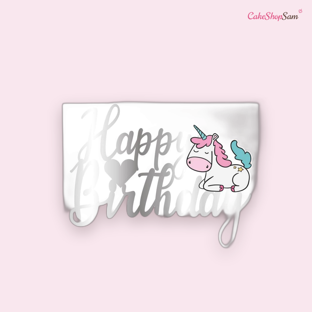 Cake topper - Happy birthday Licorne — CakeShopSam