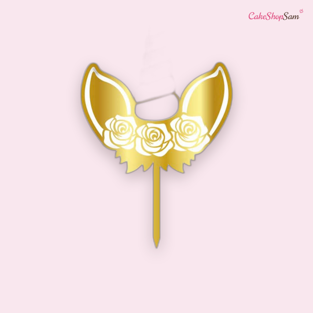 Cake topper doré - Corne de licorne — CakeShopSam
