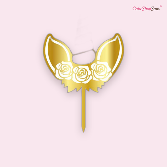 Cake topper doré - Corne de licorne — CakeShopSam
