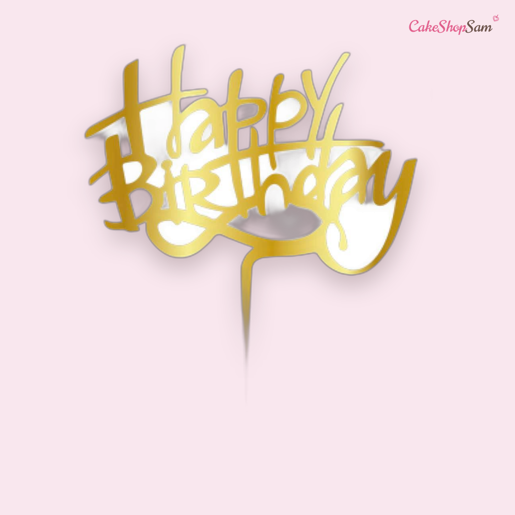 Cake topper doré - Happy Birthday — CakeShopSam