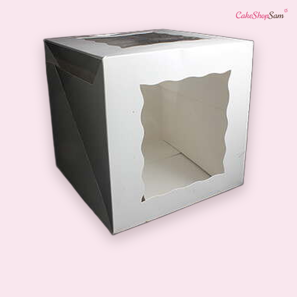 Boîte à gâteau à fenêtre blanche — CakeShopSam