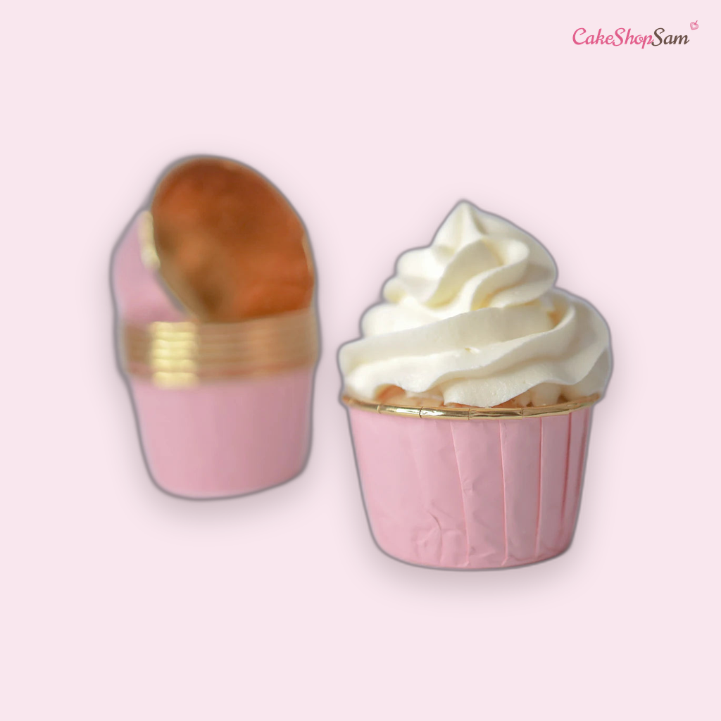 Caissette à cupcakes rose et gold sweet stamps lot de 24 Pieces — CakeShopSam