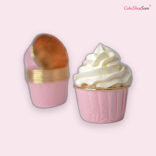 Caissette à cupcakes rose et gold sweet stamps lot de 24 Pieces — CakeShopSam