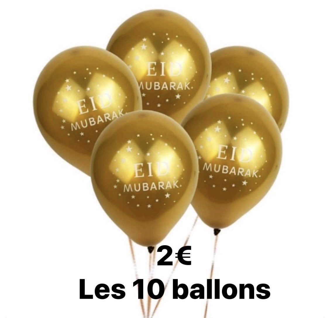 Ballons Aïd Moubarak — lot de 10