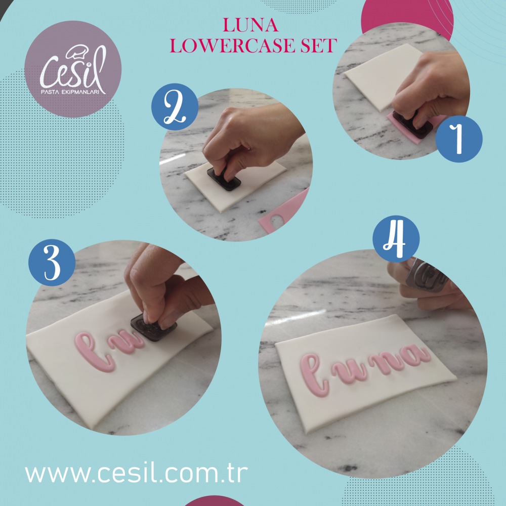 Tampons lettre minuscule — Luna