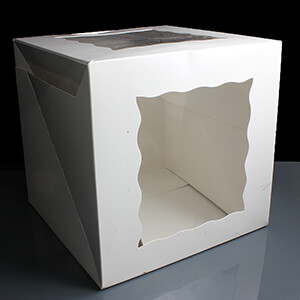 Boîte à gâteau à fenêtre blanche