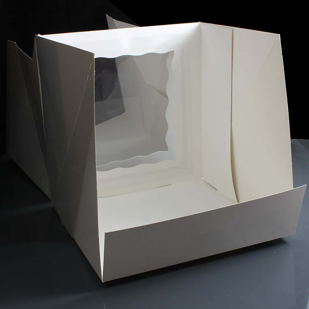 Boîte à gâteau à fenêtre blanche